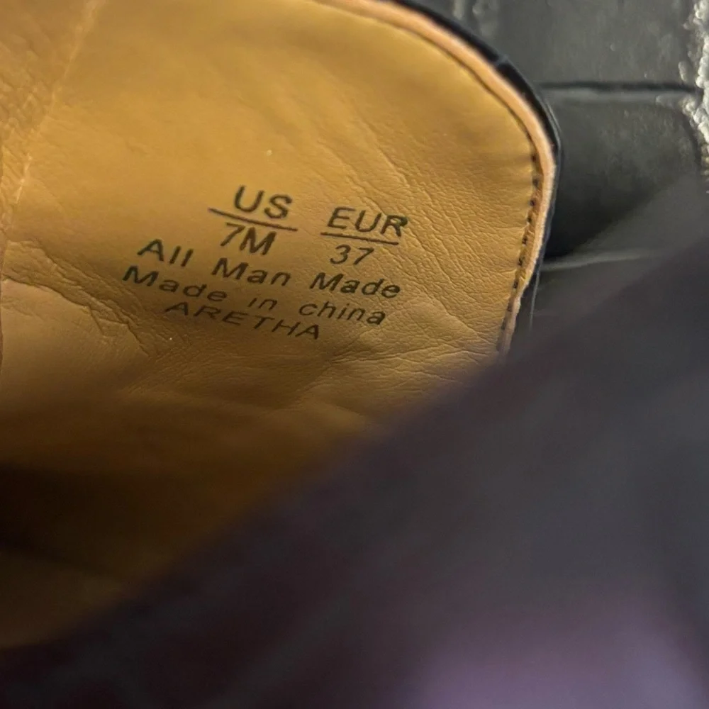 Sam Edelman Black Aretha Platform Loafer Pumps Boho Chic Women’s Size 7 - Picture 12 of 14